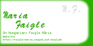 maria faigle business card